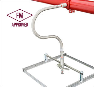 Special fire sprinkler hose with woven commercial office building